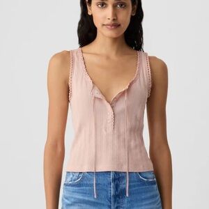 GAP x Doen Pink Pointelle Tank